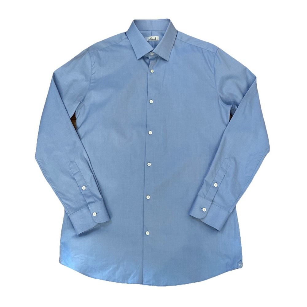 Custom‎ Di Lusso Men's Long Sleeve Blue Dress Shirt W/monogram Tulsa, Ok Medium